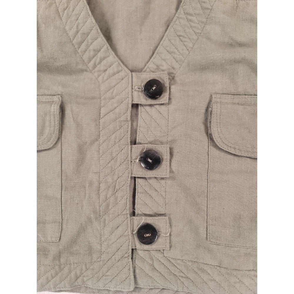 Orvis Cotton Vest L Olive Green Utility Safari Hobbitcore Ren Faire LARP - Picture 4 of 8